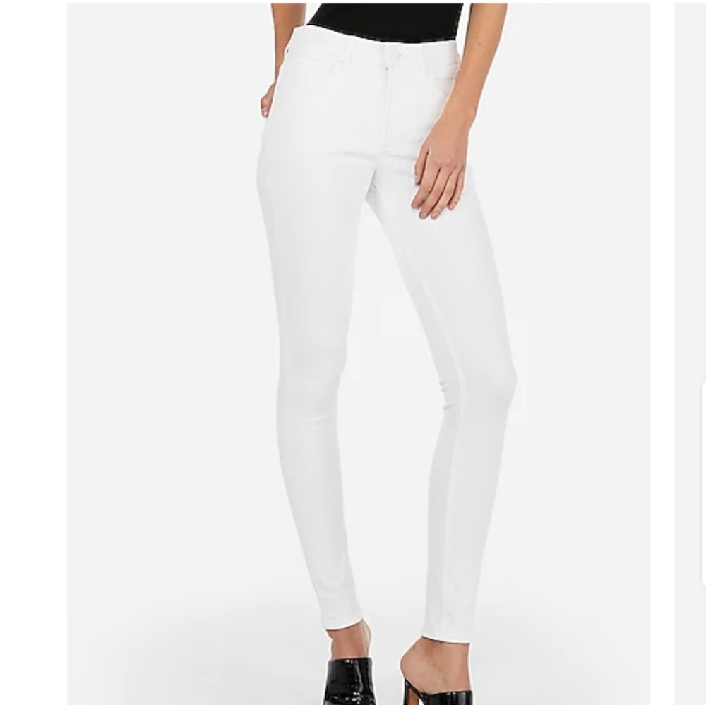 Woman all white jeans Express